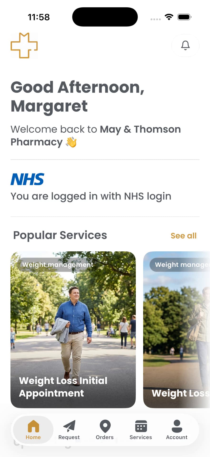 May & Thomson Pharmacy patient account app preview
