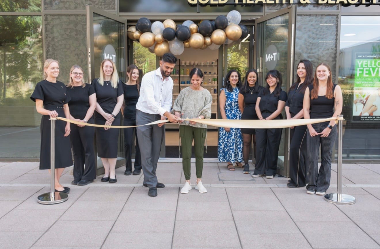 May & Thomson Pharmacy team at ribbon cutting ceremony